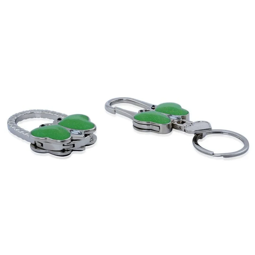 Butterfly Purse Holder and Key Chain Set Green